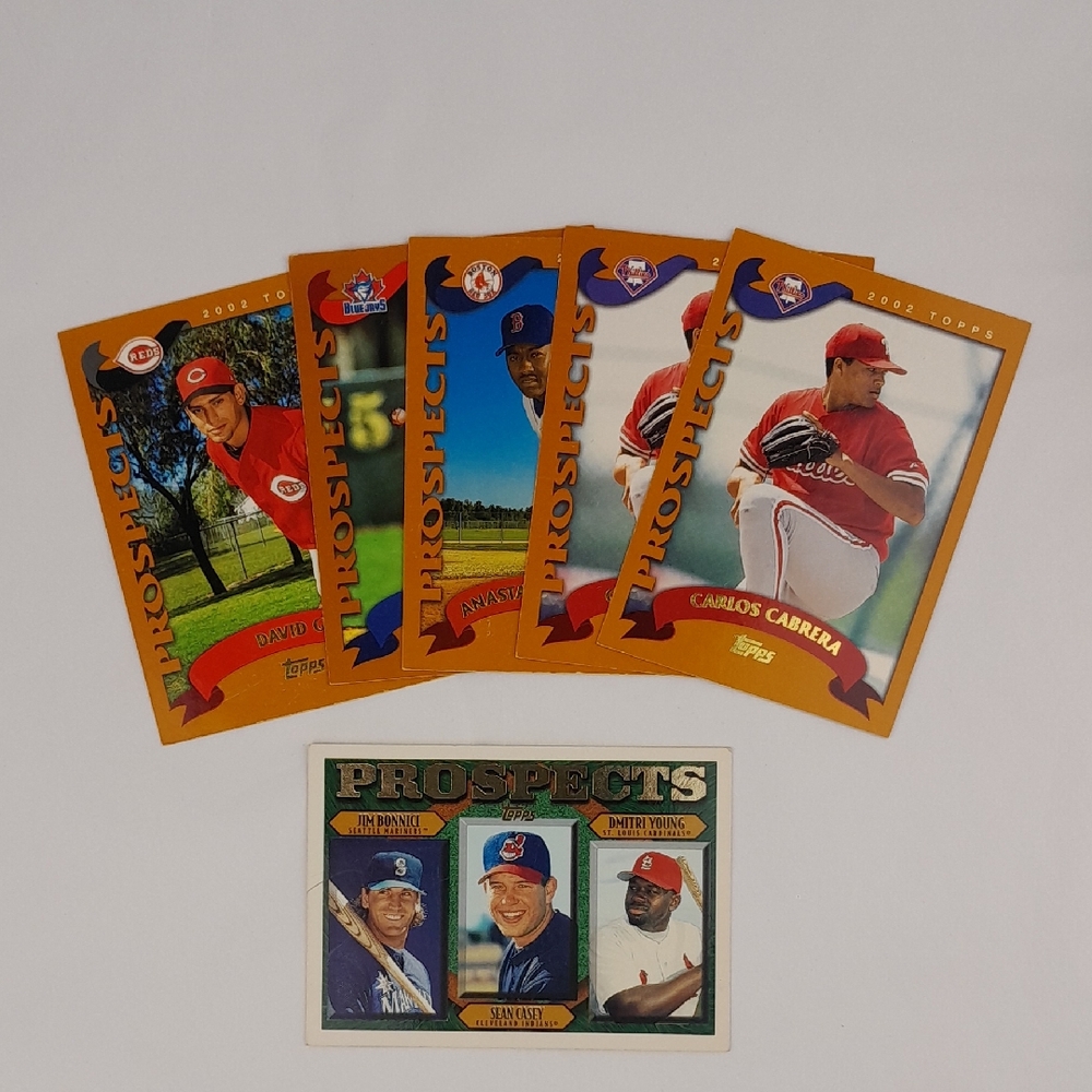 Vintage MLB Topps 2002 Prospects Baseball Cards Set Of 6